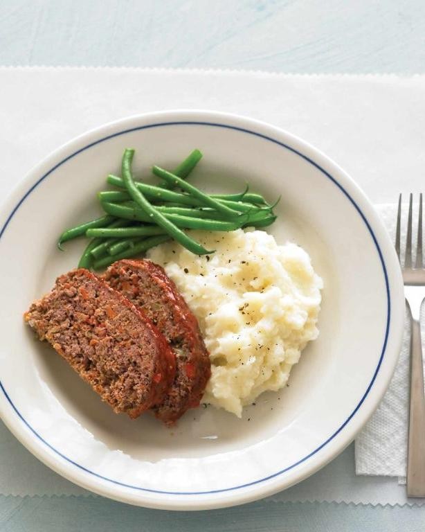 Homemade Meatloaf with Mashed Potatoes