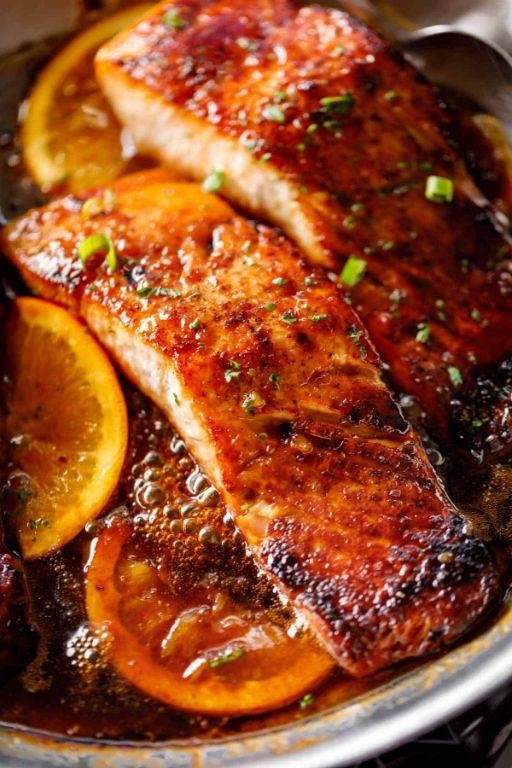 Honey Glazed Crispy Salmon