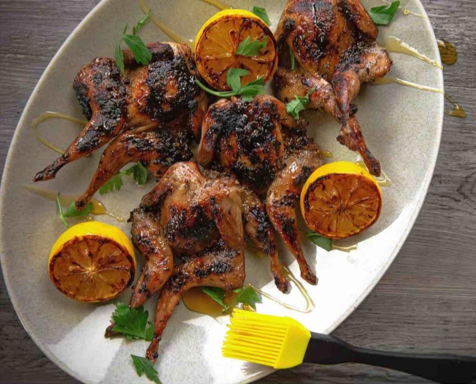 Honey Glazed Grilled Quail