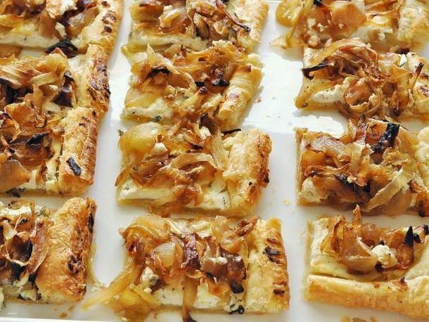 Honey Goat Cheese and Caramelized Onion Tartlets