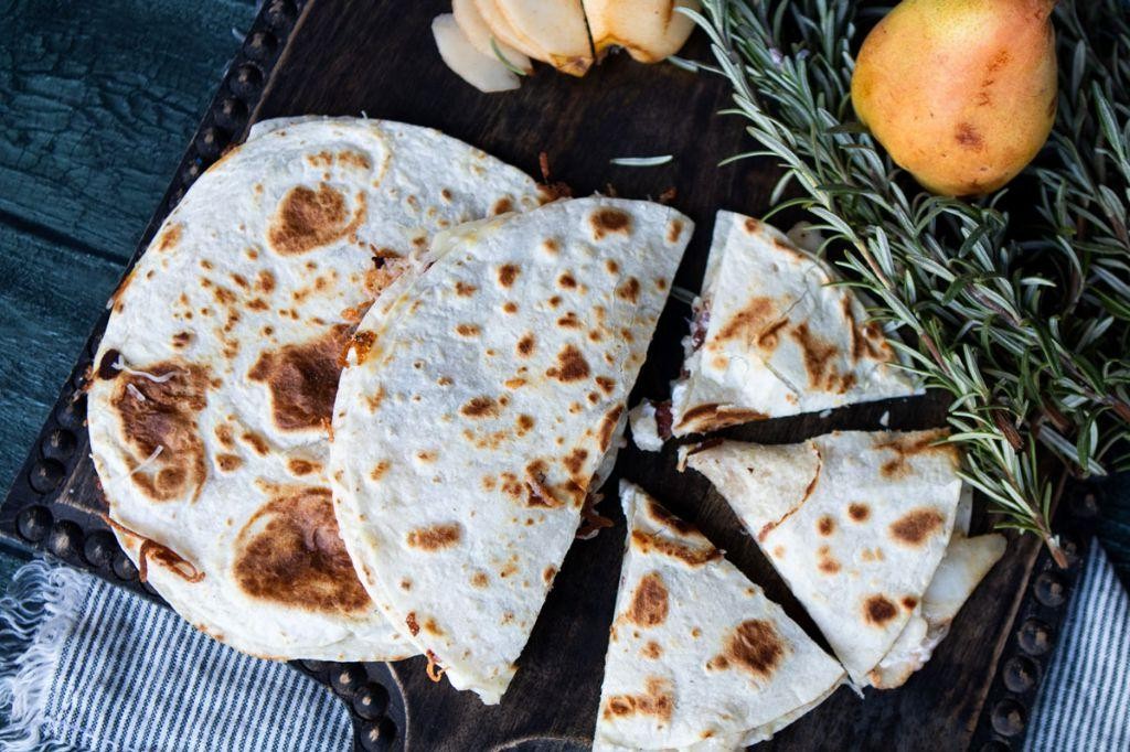 Honey Goat Cheese and Pear Quesadillas
