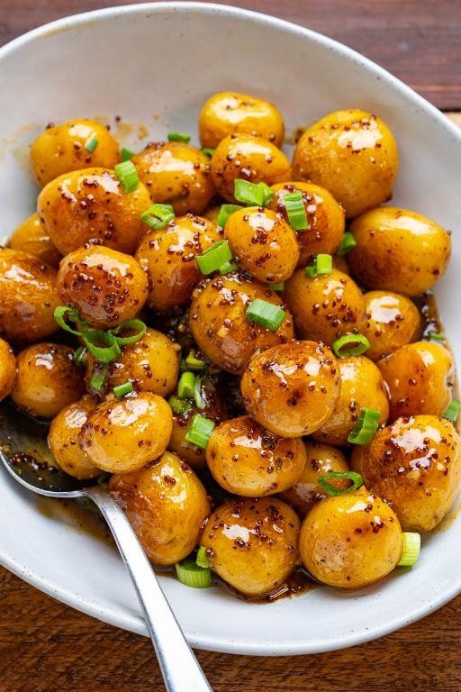 Honey Mustard Glazed Fingerling Potatoes