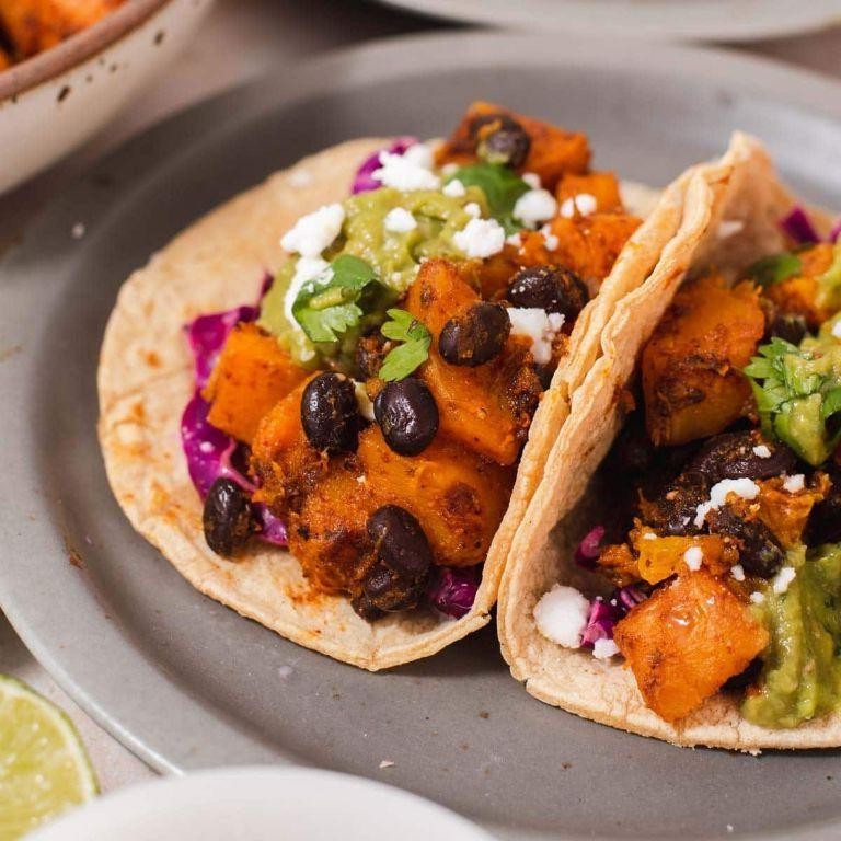 Honey Nut Squash and Black Bean Tacos