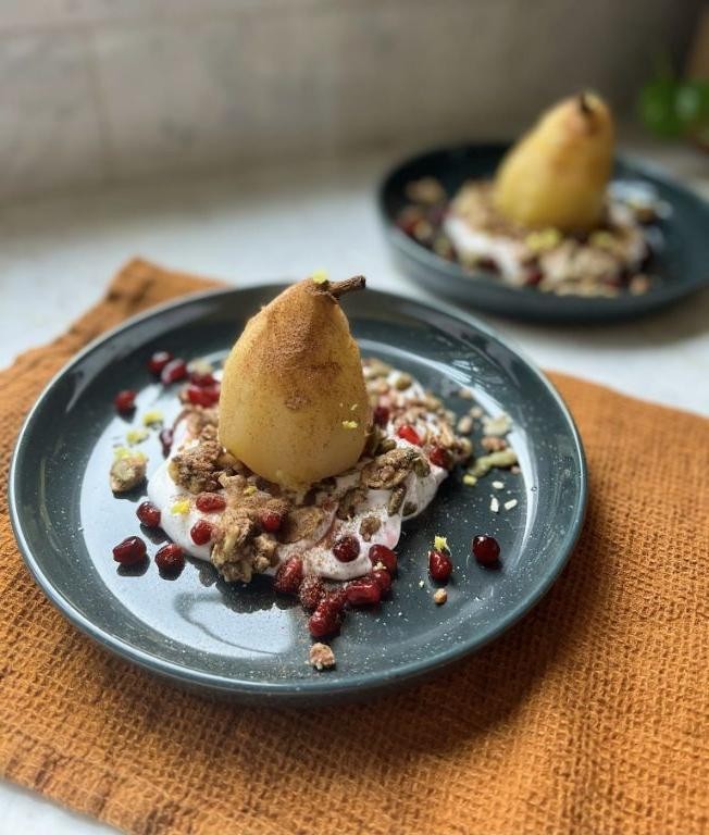 Honey and Ginger Poached Pears