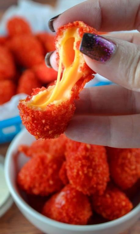 Hot Cheeto Crusted Fried Cheese Curds