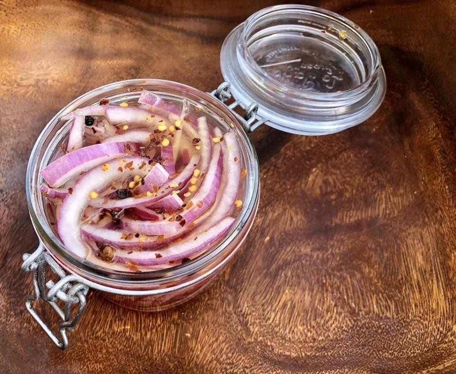 Hot Honey Pickled Onions