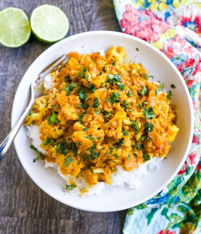 Indian Cauliflower Rice with Coconut Milk
