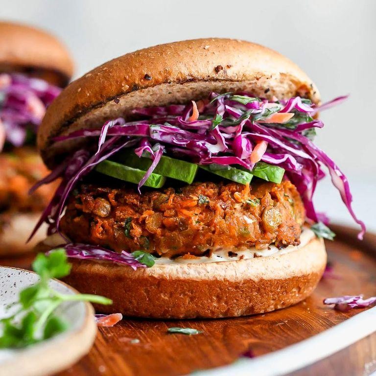 Indian Spiced Lentil Veggie Burger