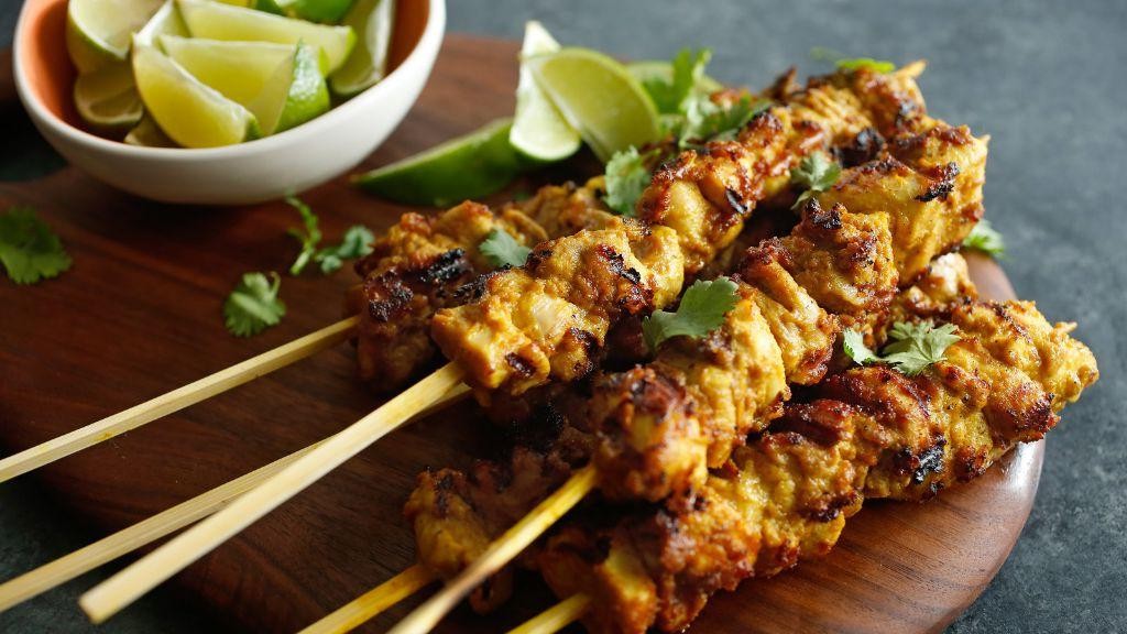 Jalapeno Chicken Skewers with Peanut Sauce