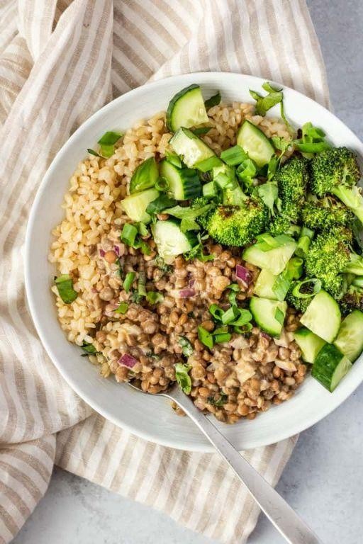 Japanese Lentil Salad with Miso Dressing