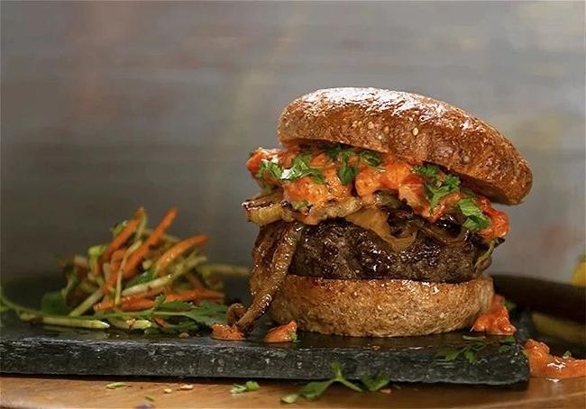 Jerk Beef Patties with Spicy Mayo