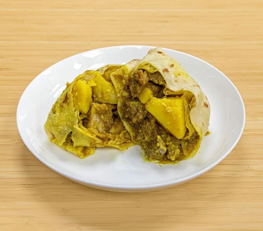 Jerk Goat Curry with Roti