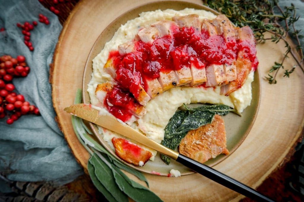 Jerk Pheasant with Cranberry Sauce