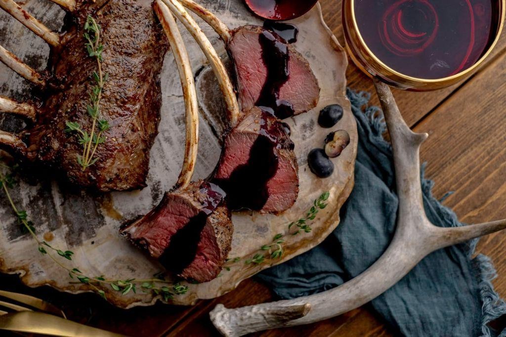 Jerk Venison Steaks with Blueberry Compote