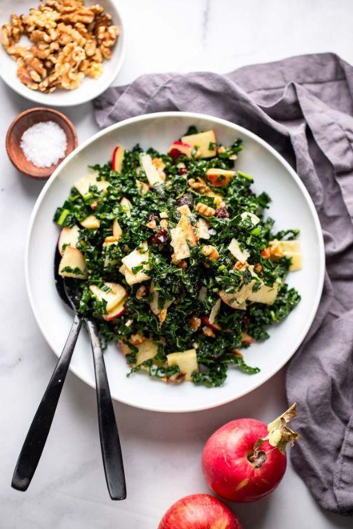 Kale and Apple Salad with Walnuts