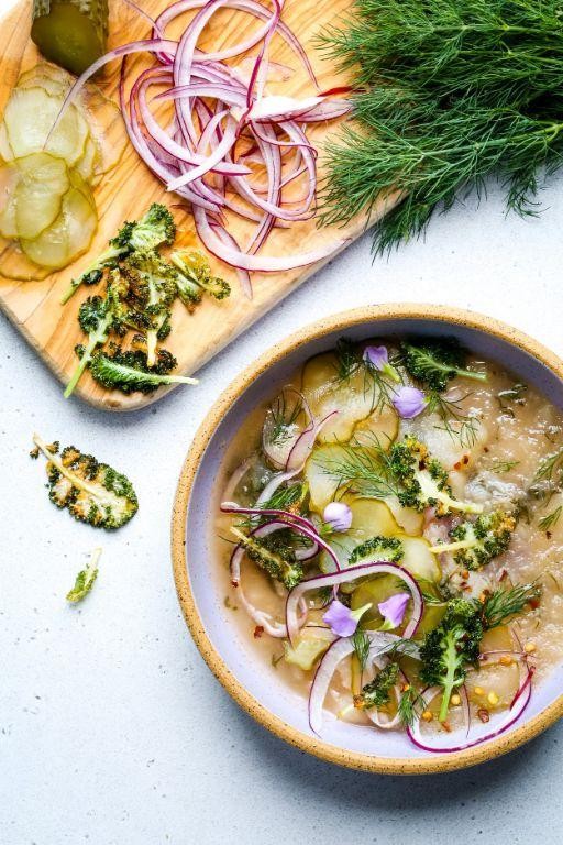 Kale and Dill Pickle Soup