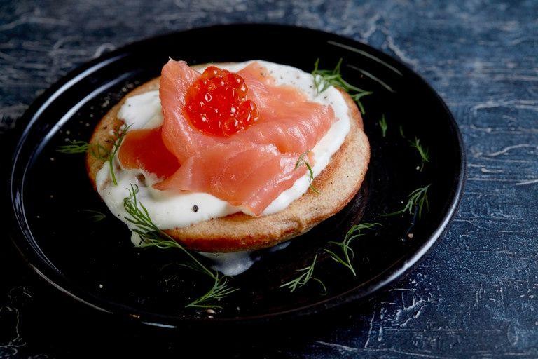 Kale and Salmon Blini