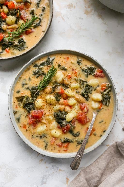 Kale and White Bean Gnocchi Soup