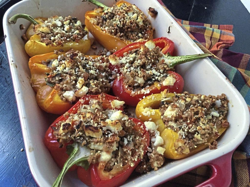 Kasha and Beef Stuffed Peppers
