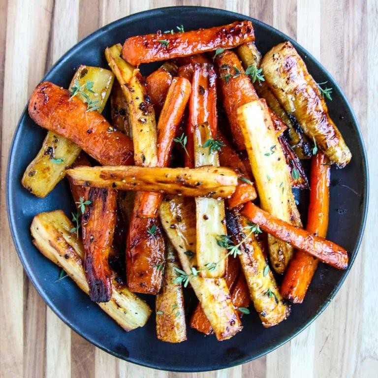 Kasha with Honey Glazed Carrots and Parsnips