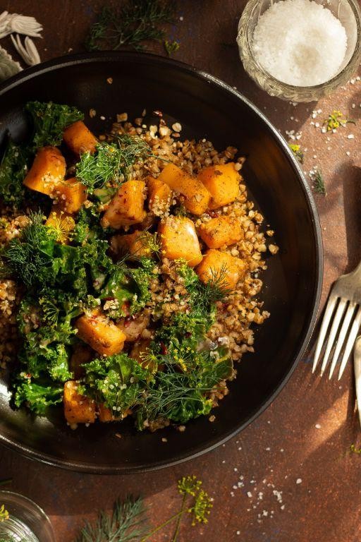 Kasha with Roasted Butternut Squash and Sage