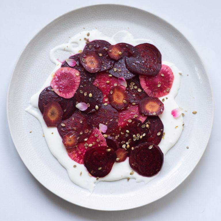Kefir Cheese and Beetroot Salad