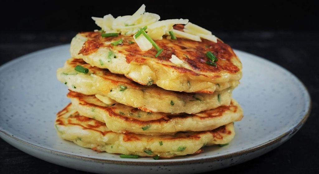 Kefir Cheese and Chive Pancakes