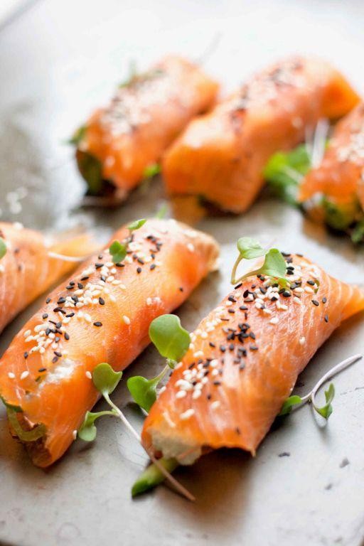 Kefir Cheese and Smoked Salmon Rolls