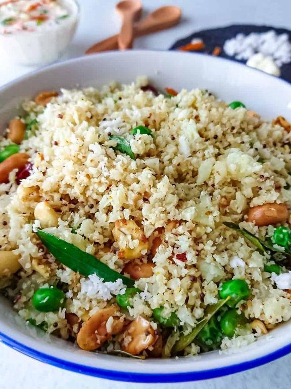 Kerala Style Cauliflower Rice with Coconut