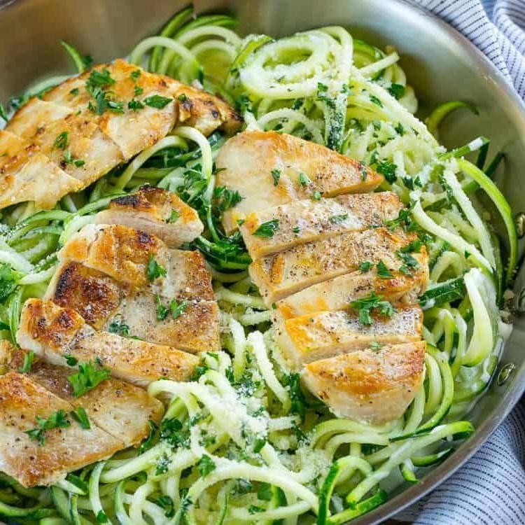 Keto Chicken Alfredo with Zucchini Noodles