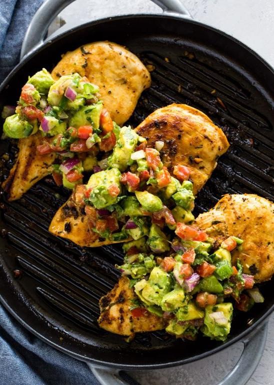 Keto Chicken Thighs with Avocado Salsa
