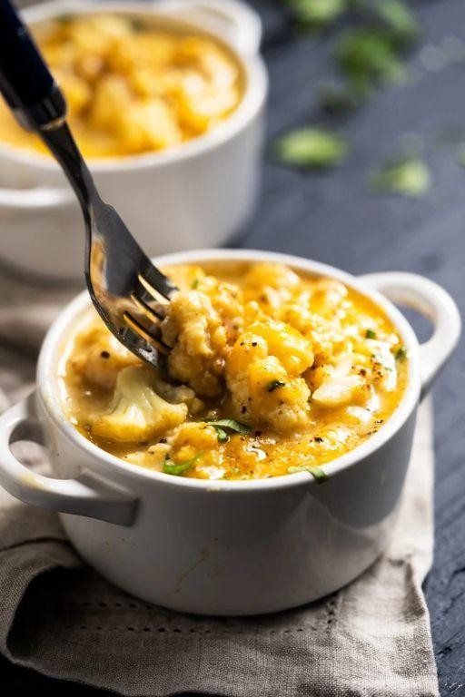 Keto Dutch Oven Cauliflower Mac and Cheese