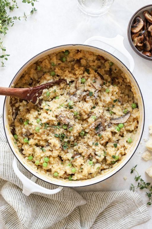 Keto Dutch Oven Mushroom Risotto