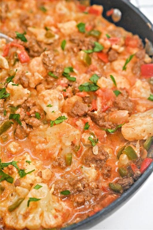 Keto Friendly Chili Mac with Cauliflower