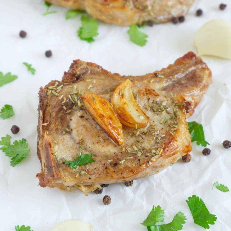 Keto Pork Chops with Garlic Butter