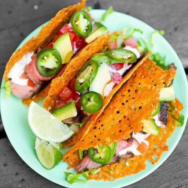 Keto Steak Tacos with Cheese Shells