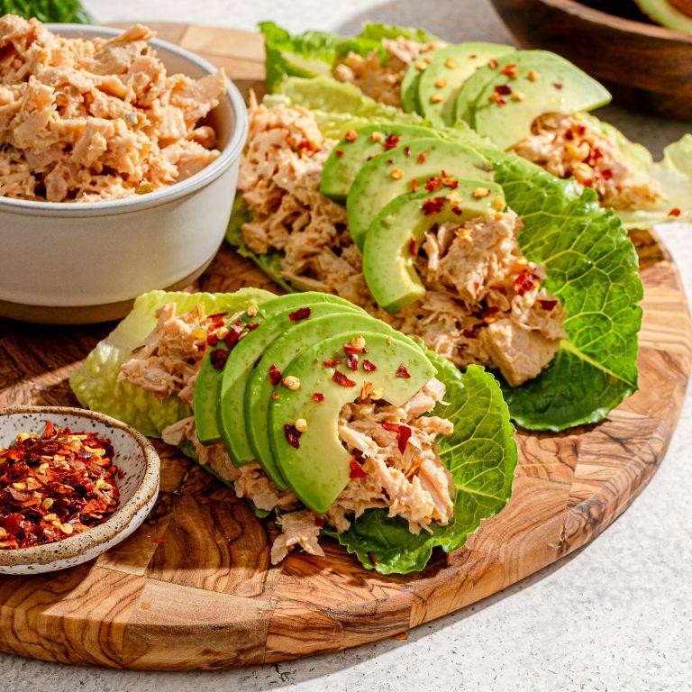 Keto Tuna Fish Tacos with Lettuce Wraps