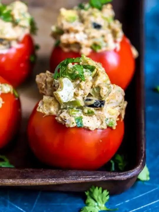 Keto Tuna Stuffed Tomatoes