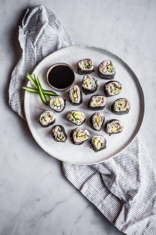 Keto Tuna and Avocado Sushi Rolls