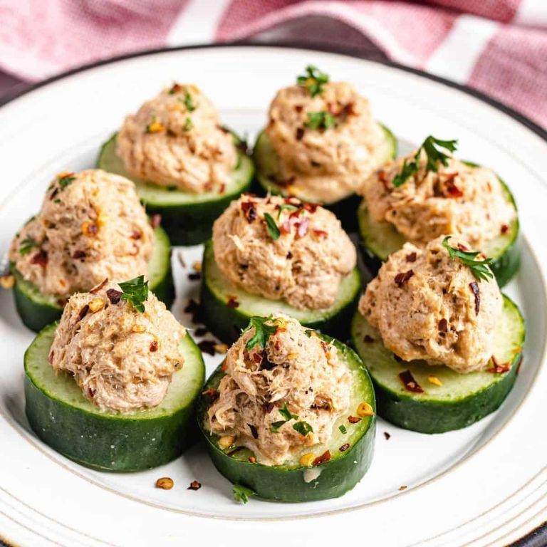 Keto Tuna and Cucumber Bites