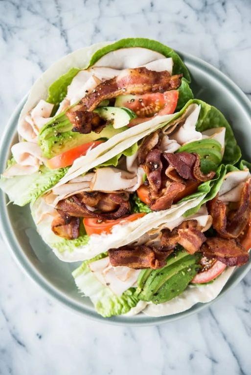 Keto Turkey Bacon Avocado Wraps
