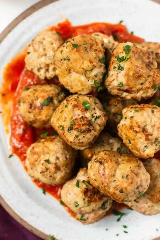 Keto Turkey Meatballs with Marinara Sauce