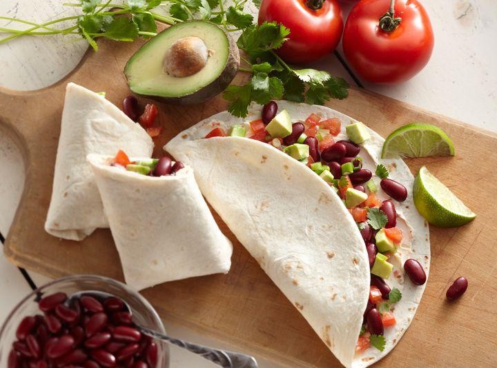 Kidney Bean and Avocado Wrap