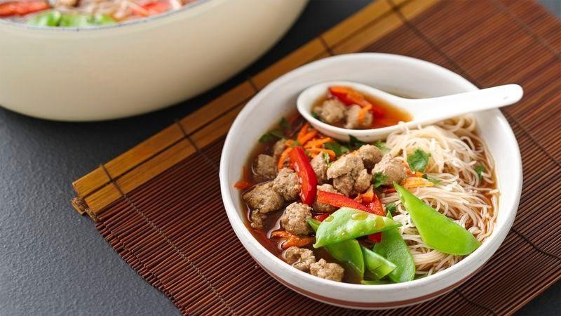 Korean Ground Turkey Noodle Soup