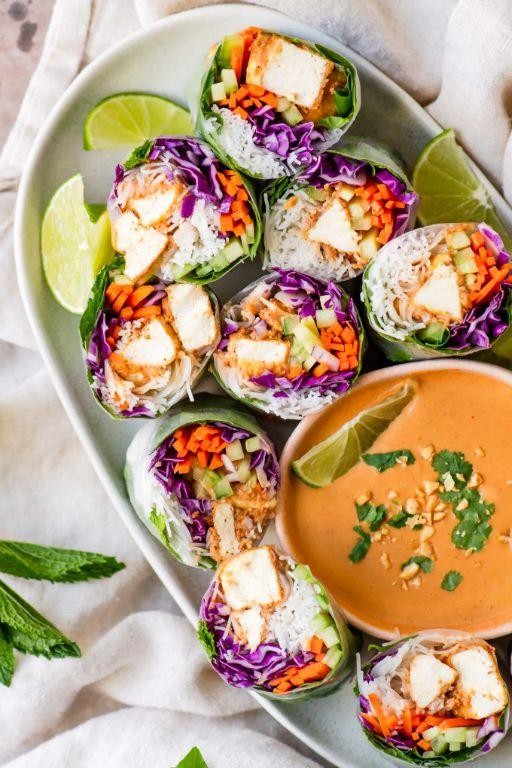 Korean Tofu Spring Rolls