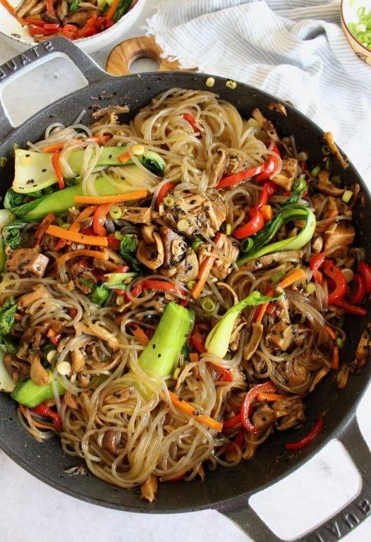 Korean Vegan Stir-Fried Glass Noodles