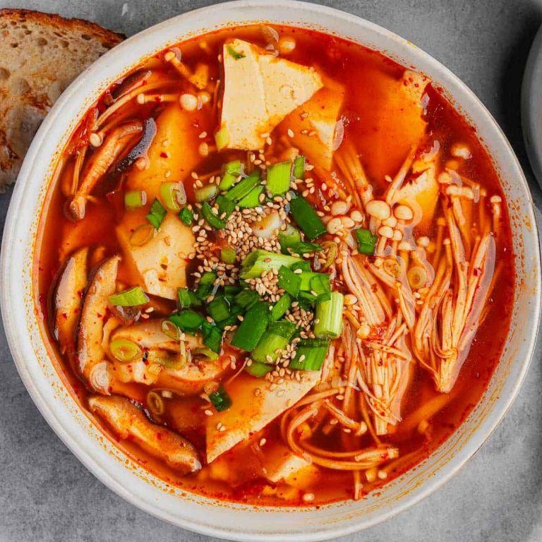 Korean Vegan Tofu Soup