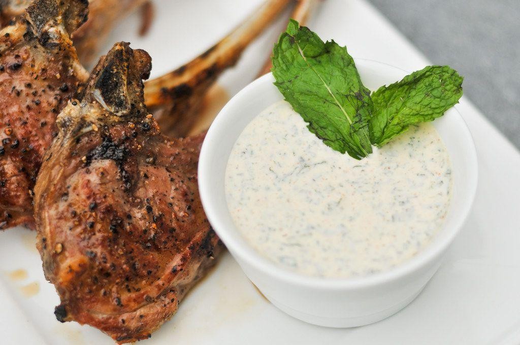 Lamb Fondue with Mint Yogurt Dip