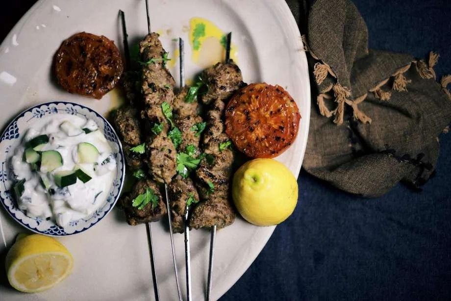 Lamb Kabobs with Cucumber Raita