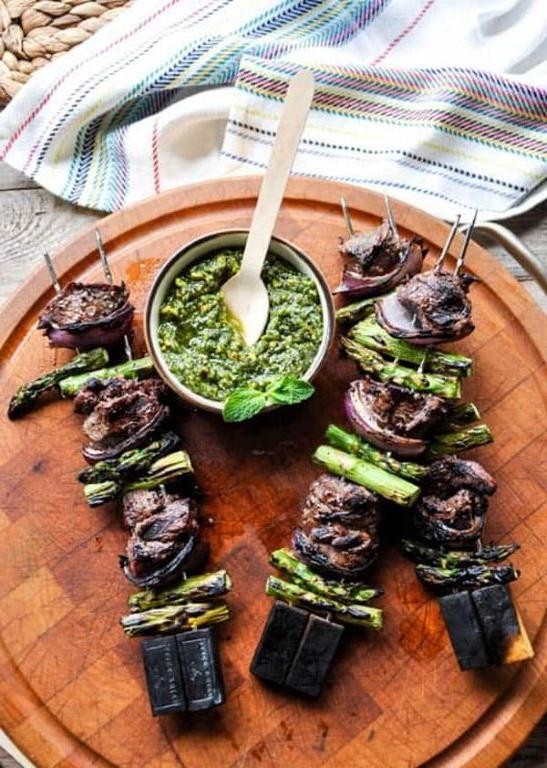 Lamb Kabobs with Mint Pesto